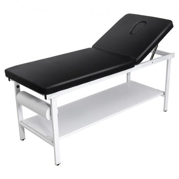 Medical Exam Table, 500LBS Loading Medical Examination Bed with 0°40° Adjustable Backrest, Physical Therapy Exam Table with Storage Shelf & Paper Roll Dispenser for Hospital Clinic Rehab Center