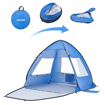 Beach Tent Sun Shelter for 2 Person, UPF 50+ Protection, Portable Sun Shade Canopy with Carrying Bag & Sand Pockets, Lightweight and Easy Setup Beach Umbrella for Camping Fishing Outdoor Picnic