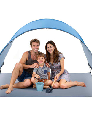 Beach Tent Sun Shelter for 3 Person, UPF 50+ Protection, Portable Sun Shade Canopy with Carrying Bag & Ground Stakes, Lightweight and Easy Setup Beach Umbrella for Camping Fishing Outdoor Picnic