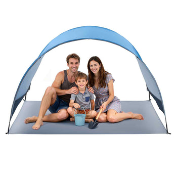 Beach Tent Sun Shelter for 3 Person, UPF 50+ Protection, Portable Sun Shade Canopy with Carrying Bag & Ground Stakes, Lightweight and Easy Setup Beach Umbrella for Camping Fishing Outdoor Picnic