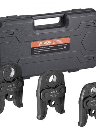 VMP Press Jaws, 3PCS Pressing Jaws 1/2", 3/4" & 1" - Compatible with Megapress Carbon Steel Pipes, Work with 32KN Standard Press Tools, Includes Carrying Case