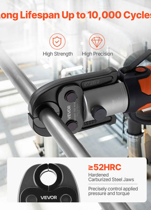 VMP Press Jaws, 3PCS Pressing Jaws 1/2", 3/4" & 1" - Compatible with Megapress Carbon Steel Pipes, Work with 32KN Standard Press Tools, Includes Carrying Case