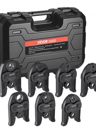 7PCS Pressing Jaws 1/4" to 1-1/8" - Compatible with RLS Copper Pipes, Work with 32KN Standard Press Tools for High Pressure HVAC/R Applications - with Case