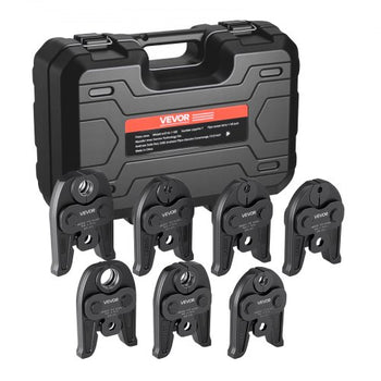 7PCS Pressing Jaws 1/4" to 1-1/8" - Compatible with RLS Copper Pipes, Work with 32KN Standard Press Tools for High Pressure HVAC/R Applications - with Case