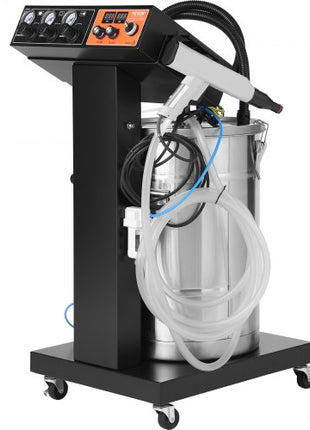 Powder Coating System, 40 W 100KV Electrostatic Output Powder Coating Kit with 50L Powder Hopper, 450g Per Minute Powder Coating Machine with Spray Gun and Trolley Base, for Indoor and Outdoor
