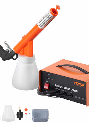 Powder Coating System, 50KV Electrostatic Output Powder Coating Kit with Foot Switch, Spray Gun, Nozzles and Powder Cups, Powder Coating Equipment for Home DIY and Commercial Production