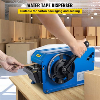 Water-Activated Tape Dispenser, Maximum 39.4\" x 3.94\" Tape, Adjustable Length, Width & Water Level, Manual Tape Dispenser with Water Brush, Carton Packaging for Express Box, Gift Box