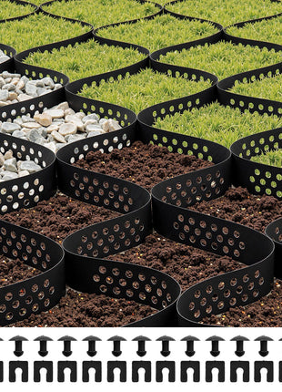 Gravel Grid, 2 Inch Depth, 16.4 x 6.5 FT / 5000 x 1980 mm, 1880 LBS Per Sq ft Grass Ground Retainer, Permeable Geo Grids Driveway Stabilization, for Garden, Patio, Walkway, RV Parking Slopes