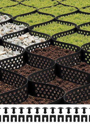 Gravel Grid, 3 Inch Depth, 17.06 x 8.86 FT / 5200 x 2700 mm, 1880 LBS Per Sq ft Grass Ground Retainer, Permeable Geo Grids Driveway Stabilization, for Garden, Patio, Walkway, RV Parking Slopes