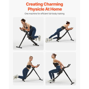 AB Workout Machine, Ab Workout Equipment at Home Gym, Core & Abdominal Trainers for Women, 440 lbs Weight Capacity Strength Training Ab Cruncher, Foldable Adjustable Fitness Exerciser