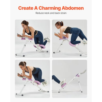 AB Workout Machine, Ab Workout Equipment at Home Gym, Core & Abdominal Trainers for Women, 330 lbs Weight Capacity Strength Training Ab Cruncher, Foldable Adjustable Fitness Exerciser