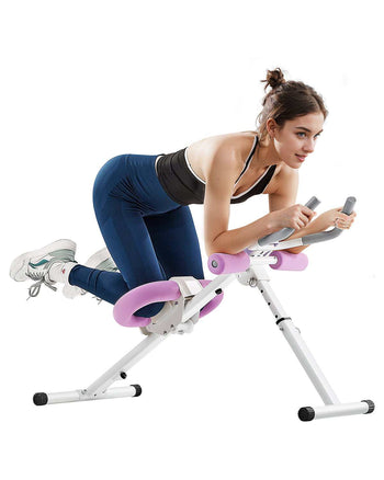 AB Workout Machine, Ab Workout Equipment at Home Gym, Core & Abdominal Trainers for Women, 330 lbs Weight Capacity Strength Training Ab Cruncher, Foldable Adjustable Fitness Exerciser