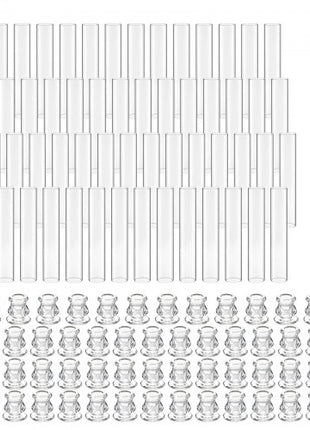 Hurricane Candle Holders Set of 60, ?2.56 x 13.78 in Tall Clear Glass Cylinder Candleholder Sleeve, High Borosilicate Glass, Wind Protection for Wedding, Table Centerpiece, Party, Home Decor