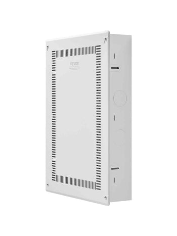 Structured Media Enclosure, 20-Inch, Recessed in-Wall Media Box with Cover, Wall-Mount Cable Management Box Kit, Structured Wiring Multi-Media Cabinet, Cold-Rolled Steel, for TV Home Theater