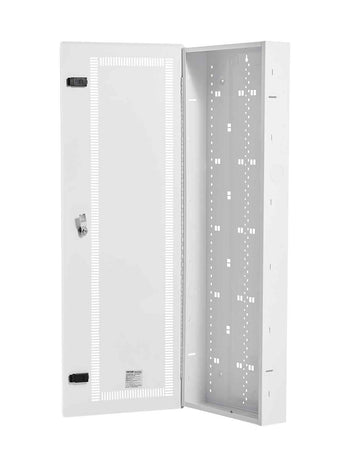 Media Enclosure, 42-Inch, Structured Media Center with Vented Hinged Door, Cable Management Box, Structured Wiring Multi-Media Cabinet, Recessed Electrical Media Box, for Network Distribution