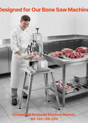 Electric Meat Bandsaw Stand, Floor Stand with Adjustable Height, Stable H-Shaped Frame, Anti-Slip Foot Pads, for Our Bone Saw Machine, Compatible with Models BS-130 & BS-250