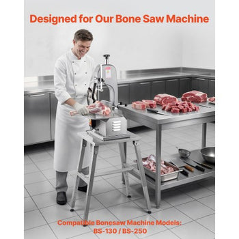 Electric Meat Bandsaw Stand, Floor Stand with Adjustable Height, Stable H-Shaped Frame, Anti-Slip Foot Pads, for Our Bone Saw Machine, Compatible with Models BS-130 & BS-250