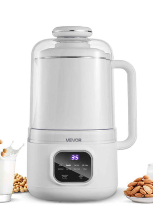 8-in-1 Nut Milk Maker, 34 oz Soy Milk Maker with 200W Blending, for Homemade Oat, Nut, Soy, Juice, Milkshake, Rice Cereal, Plant-Based Beverages with Self-Cleaning, Boil Water, 12-Hour Delay