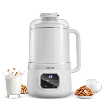 8-in-1 Nut Milk Maker, 34 oz Soy Milk Maker with 200W Blending, for Homemade Oat, Nut, Soy, Juice, Milkshake, Rice Cereal, Plant-Based Beverages with Self-Cleaning, Boil Water, 12-Hour Delay