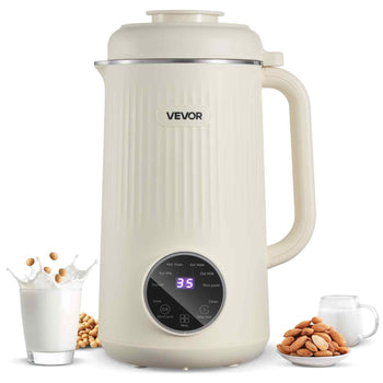 8-in-1 Nut Milk Maker, 41 oz Soy Milk Maker Machine with 10 Blades, for Homemade Oat, Nut, Soy, Juice, Milkshake, Rice Cereal, Plant-Based Beverages with Self-Cleaning, Boil Water, 12-Hour Delay