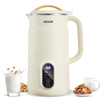 6-in-1 Nut Milk Maker, 20 oz Soy Milk Maker Machine with 6 Blades, for Homemade Oat, Nut, Soy, Juice, Plant-Based and Non Dairy Beverages with High-Temp Self-Cleaning, Boil Water, 12-Hour Delay