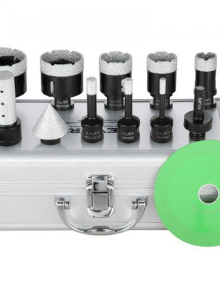 Diamond Core Drill Bit Set, 8 PCS 6/8/10/25/35/38/50/65mm Diamond Hole Saw Kit, with Finger Milling Bit Cone Bit Saw Blade and Storage Case, for Dry and Wet, Diamond Drill Bits for Ceramic Tile