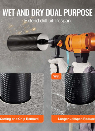 Core Drill Bit, 4.25" Wet/Dry Diamond Core Drill Bits for Brick and Block, Concrete Core Drill Bit with Pilot Bit Adapter and Saw Blade, 9.5" Drilling Depth, 5/8"-11 Inner Thread, Laser Welding