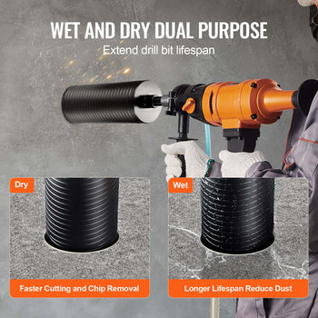 Core Drill Bit, 4.25" Wet/Dry Diamond Core Drill Bits for Brick and Block, Concrete Core Drill Bit with Pilot Bit Adapter and Saw Blade, 9.5" Drilling Depth, 5/8"-11 Inner Thread, Laser Welding