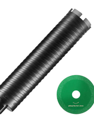 Core Drill Bit, 2.5" Wet/Dry Diamond Core Drill Bits for Brick and Block, Concrete Core Drill Bit with Pilot Bit Adapter and Saw Blade, 9.5" Drilling Depth, 5/8"-11 Inner Thread, Laser Welding