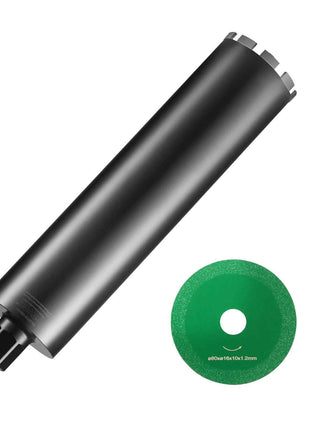 Core Drill Bit, 4.25" Wet Diamond Core Drill Bits, 14" Drilling Depth Concrete Core Drill Bit with Saw Blade, 1-1/4"-7 Inner Thread, Laser Welding, Diamond Wet Coring Bit for Concrete Brick