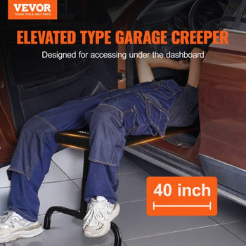 Under Dash Creeper, 40 in, 330 lbs Load Capacity Rolling Mechanic Garage Creeper, 20.3-27.4 in Height Adjustable, Laying Down or Upright Inside of Car or Truck, Easy Fold Support for Garage Shop