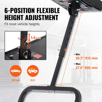 Under Dash Creeper, 40 in, 330 lbs Load Capacity Rolling Mechanic Garage Creeper, 20.3-27.4 in Height Adjustable, Laying Down or Upright Inside of Car or Truck, Easy Fold Support for Garage Shop