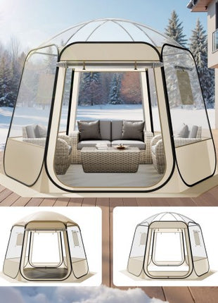 Pop up Bubble Tent, 10 x 9.2 ft Waterproof & UV-Resistant, Clear Camping Tent Shelter, Outdoor Garden Dome Igloo Tents with Windows, 540° Panoramic View, for 4-8 Persons Patio Backyard