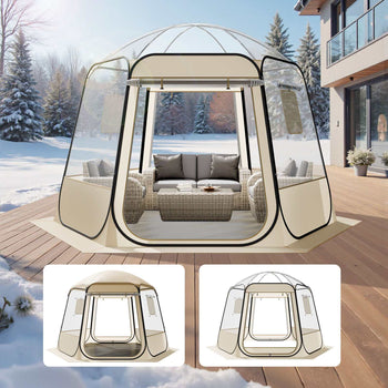 Pop up Bubble Tent, 10 x 9.2 ft Waterproof & UV-Resistant, Clear Camping Tent Shelter, Outdoor Garden Dome Igloo Tents with Windows, 540° Panoramic View, for 4-8 Persons Patio Backyard