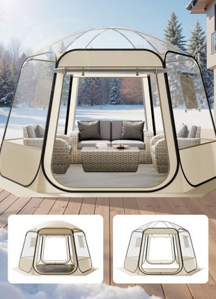 Pop up Bubble Tent, 11 x 10.2 ft Waterproof & UV-Resistant, Clear Camping Tent Shelter, Outdoor Garden Dome Igloo Tents with Windows, 540° Panoramic View, for 8-10 Persons Patio Backyard