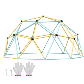 Climbing Dome,Jungle Gym Supports 750LBS and Easy Assembly, 12FT Geometric Dome Climber Play Center for Kids 3 to 10 Years Old, with Climbing Grip, Outdoor Backyard Play Equipment for Kids