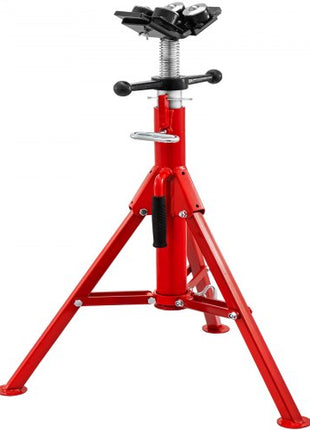 Pipe Jack Stand with 4-Ball Transfer V-Head and Folding Legs 1500LB Welding Pipe Stand Adjustable Height 28-52IN 1107A-type Pipe Jacks for Welding