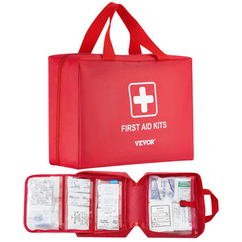 First Aid Kit, 420 Pieces, 600D Nylon Large Survival First Aid Bag, Emergency Medical Supplies, for Home, Car, Office, Travel, Camping, Truck, Hiking, Sports, Vehicle and Outdoor Emergencies