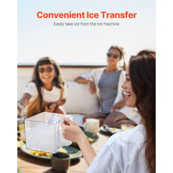 Nugget Ice Maker, 37lbs/24H Pebble Ice Maker with Self Cleaning, Chewable Ice Maker with Ice Scoop and Basket, Stainless Steel Ice Machine with Convenient Ice Transfer for Home Kitchen Office