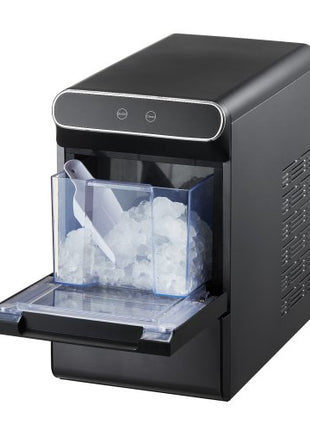 Nugget Ice Maker, 37lbs/24H Pebble Ice Maker with Self Cleaning, Chewable Ice Maker with Ice Scoop and Basket, Stainless Steel Ice Machine with Convenient Ice Transfer for Home Kitchen Office