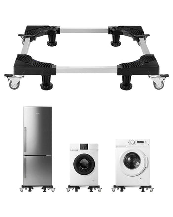Fridge Stand Mobile Base, 1100 lbs Load Capacity, Washing Machine Stand with 8 Locking Twin Wheels and 4 Brakes, 27.5 -35.4 Inches Adjustable Furniture Dolly for Washer, Refrigerator and Dryer
