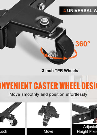 Mobile Base, 1500 lbs Capacity, Adjustable from 20" x 24.5" to 28" x 33.5", Heavy Duty Universal Mobile Base Stand with 4 Swivel Wheels, for Woodworking Equipment, Bandsaw, Power Tool, Machine
