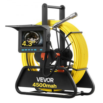 Sewer Camera, 164 ft/50m, 4.3" Drain Inspection Camera, IP68 Waterproof Snake Plumbing Camera with Lights - 6 Adjustable LEDs, 4500mAh Battery & 16GB Card for Sewer Line Duct Pipes