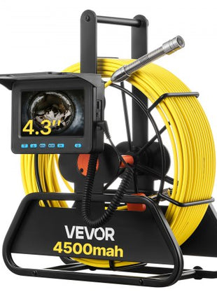 Sewer Camera, 98 ft/30m, 4.3" Drain Inspection Camera, IP68 Waterproof Snake Plumbing Camera with Lights - 6 Adjustable LEDs, 4500mAh Battery & 16GB Card for Sewer Line Duct Pipes