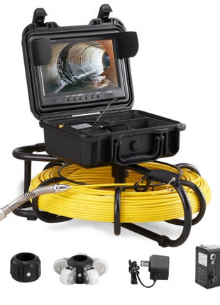 Sewer Camera, 300 ft/91.5 m, 9" Screen Pipeline Inspection Camera with DVR Function, Waterproof IP68 Camera with 12 Adjustable LEDs, with a 16 GB SD Card for Sewer Line, Home, Duct Drain Pipe Pl
