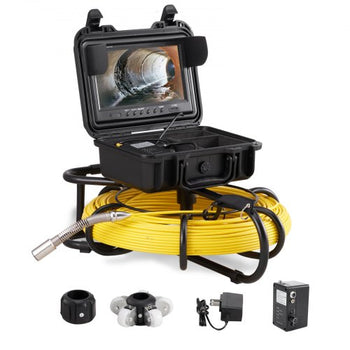 Sewer Camera, 300 ft/91.5 m, 9" Screen Pipeline Inspection Camera with DVR Function, Waterproof IP68 Camera with 12 Adjustable LEDs, with a 16 GB SD Card for Sewer Line, Home, Duct Drain Pipe Pl