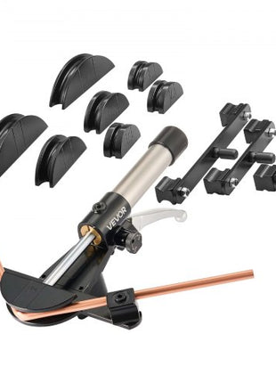 Hydraulic Tubing Bender Kit, 1/4 to 7/8 Inch, Copper Tube Pipe Bender, HVAC Bending Tool Set, 90° Bend, with 7 Aluminium Alloy Dies, for HVAC Air Conditioning Refrigeration Automotive Repair