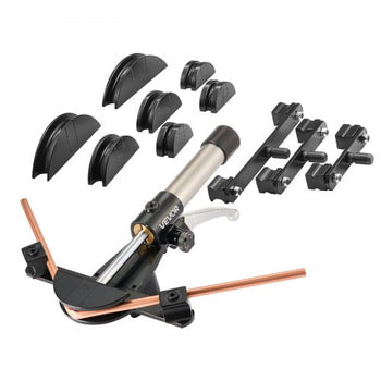 Hydraulic Tubing Bender Kit, 1/4 to 7/8 Inch, Copper Tube Pipe Bender, HVAC Bending Tool Set, 90° Bend, with 7 Aluminium Alloy Dies, for HVAC Air Conditioning Refrigeration Automotive Repair