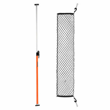 Cargo Bar, Cargo Bar Adjustable from 40" to 73", Heavy-duty Steel Cargos Stabilizer with Storage Net & Non-Slip Foot Pads, Telescoping Load Lock Bars Stop Sliding for SUVs, Sedans