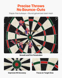 Dartboard with 6 Darts & Scoring Kit, Self-Healing Sisal Fibers Dartboard with Staple-Free Bullseye & Rotating Number Ring, 17.7" Professional Steel Tip Dart Board Set for Home Party Game Rooms